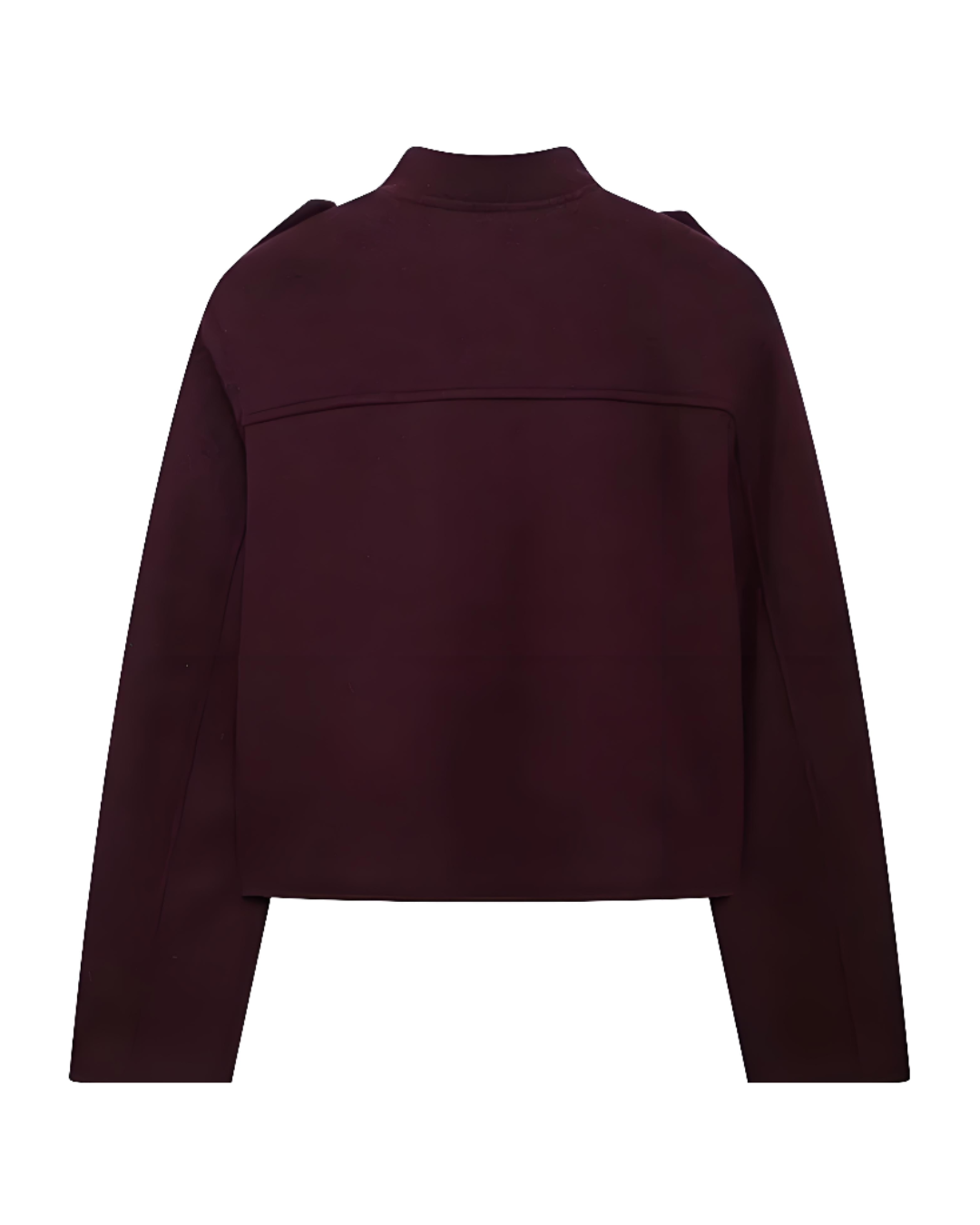 Chic Burgundy Military Blazer for Women with Gold Buttons and Breast Pockets-Jackets-Lake and Ivy-Lake and Ivy