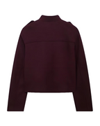 Chic Burgundy Military Blazer for Women with Gold Buttons and Breast Pockets-Jackets-Lake and Ivy-Lake and Ivy
