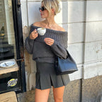 Chic Off-Shoulder Cardigan in Elegant Style-Sweaters-Lake and Ivy-Lake and Ivy